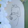 Kobieta w ciąży Sylwetka naklejka ścienna Płeć Odwróć imprezę Baby Shower Nakłada Dekorda urodzinowa 240112