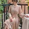 French court wind canary sexy nightwear female autumn winter 2024 light cooked wind pendant sleeping skirt with chest pad 240112