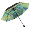 Paraplyer automatiska paraplyer bergstoppar kompakt sol paraply män fällande reseparasol regn kvinnor svart beläggning manual paraply yq240112