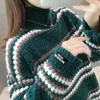 Vintage warme Chenille Pullover Frauen Volle Hülse Samt Pullover Winter Damen Solide Rollkragen Lose Weibliche Jumper 240112