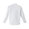 Boys' White Shirts Long Sleeves Cotton Children's White Blouse Size 110-180 Teen Boy Stage Wedding Graduation Party Costumes 240111