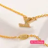 Pendant Necklaces Never Fading 18K Gold Plated Luxury Brand Designer Pendants Necklaces Stainless Steel Letter Choker Pendant Necklace Beads Chain Jewelry Access