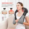 Shiatsu bakre axel och nackmassager u form elektrisk full kroppsmassager med värme djup vävnad knådande kudde massage 240111