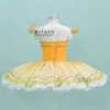 Stage Wear Variations de la fille de Pharaon sur la robe jaune classique de ballet avec un diamant complet Super Flash TUTU à 12 couches pour femmes