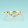 Gem's Beauty Anillos de oro amarillo de 14 quilates para mujer, Plata de Ley 925, anillos de circonia cúbica AAAA, propuesta de compromiso, alianza de boda 240111