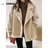 Cokal Autumn and Winter Large Lapel Wool Coat Womens Jacket Loose Fashion Trench Clothing 240112