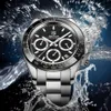 multi Functional Timing Three Eyes Series Fashion Waterproof Night Glow Steel Band Men s Quartz Watch Tide