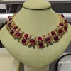 Hänge halsband retro överdrivna höst- och vinter tricolor glas tung industri halsband