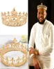 Barock vintage Royal King Crown för män Hela runda sliver Big Gold Tiaras och Crowns Prom Party Costume Hair Accessories 2202176504990