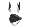 Örhängen halsband Vackra Micro Pave Black Clear Cubic Zircon Women Wedding Jewelry Set för brudtärnor5975542