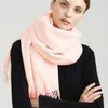 Cashmere Scarf Women Winter Shawls and Wraps For Ladies Stole Fame Solid Warps Winter Cashmere Ull Scarves Luxury Pashmina 240111