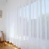 2 uds cortina transparente transparente gasa blanca sólida cortinas de tul cribado de ventana hogar sala de estar dormitorio decoración de boda 240111