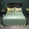 Luxo estilo americano 1400tc cetim algodão egípcio floral pássaro impressão conjunto de cama macio capa edredão fronhas folha 240112