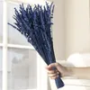 Decorative Flowers Dried Blue Lavender Bundle-Dried Preserved Bouquet For Home Wedding Shower Vase Decor Fragrance