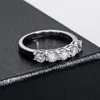 Bague Moissanite de couleur D de haute qualité Réseau pour femmes Rouge Tiktok Live Cinq étoiles Diamant à une rangée S925 Bague en or K galvanisé en argent sterling