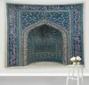 Tapisserie architecturale d'art marocain 3D, motif géométrique rétro islamique, tenture murale pour salon, chambre à coucher, décoration murale pour la maison, couverture 240111