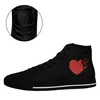 Anpassade skor Alla hjärtans dag skateboardskor High Cut 7218 Star Lovers Diy Shoes Retro Casual Shoes Men Women Shoes Outdoor Sneaker Black Red Big Size EUR 29-49