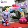 Großhandel Neue Ankunft 4x3mH dekorative aufblasbare Cartoon-Geburtstagsbögen sprengen Tier- und Kuchenbogentür für Eventparty