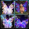 Ailes de papillon féeriques électriques rechargeables avec lumières LED, ailes de papillon mobiles éclairantes avec musique DIY