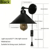 2 Stück Plug-in-Wandlampe, schwarze Wandlampe, antike Retro-Industrie-Wandlampe mit Schwingarm, Wandlampe mit E26-Sockel mit Plug-in-Netzkabel, ohne Glühbirne, Schlafzimmer-Badezimmer-Dekoration