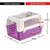 Cage de transport pour chien à deux portes, chenil en plastique à chargement par le haut pour animaux de compagnie, violet, 19 pouces