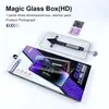 Hög transparent kameralins härdat glas fullt täckglas för iPhone 15 Pro Max 14Plus 13 12 11 XR Screen Protector Auto Dust-eliminering Installation Bubble GRATIS