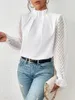 Women's Blouses Elegant And Youth Fashion Woman Blouse 2024 Casual White Ruffles Patchwork Chiffon Long Sleeve Womens Tops Shirt