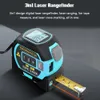 3in1 Laser Rangefinder Laser 40m 60m مسافة متر قياس شريط الليزر قياس مساحة مقياس الليزر الرقمي المسافة 240111