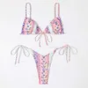 Biquíni maiô designer bikini designer swimsuit2024 primavera quente floral nova divisão biquíni fragmentado estilo esportivo maiô