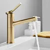 Bathroom Sink Faucets All Copper Pull-out Cold And Rotating Washbasin Basin Bottom Brass Gold Faucet