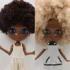 ICY DBS Blyth doll super black skin hair afro joint body shiny face 16 bjd 30cm toy anime 240111