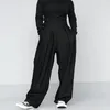 Calça Masculina 27-46!!!!! Terno preto de tamanho grande e cortina feminina casual esfregão de perna larga design Yamamoto longo