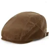 Berretti 2024 Primavera Autunno E Inverno Adulto Coduroy Berretto di edera Papà Sboy Cappello Lady Moda Berretto Uomo Casual Pittore Berretti 55-58 cm