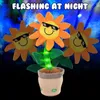 Dancing Sun Flower Repeat Talking Toy Electronic Plush Toys Can Sing Record Lighten Early Education Rolig gåva för barn 240111