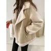 Cokal Autumn and Winter Large Lapel Wool Coat Womens Jacket Loose Fashion Trench Clothing 240112