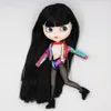 얼음 DBS Blyth Doll 16 BJD 흰색 피부 조인트 바디 검은 머리 무광택 얼굴 눈썹 커스텀 30cm 장난감 애니메이션 소녀 선물 240111