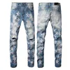 2024 hochwertige NEUE Herren-Designer-Jeans von Amirs, modische, dünne, gerade, schmale, zerrissene Jeans mit Stretch-Freizeithose