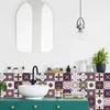 24PCS Wall Sticker Gray Moroccan Vintage Art Waterproof Vinyl Peel and Stick Tile Stickers Home Decor Kitchen Bathroom DIY Decal 240112