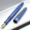 New Luxury Msk-149 Piston Filling Classic Fountain Pen 4810 Nib Black & Blue Resin Business Office Writing Ink Pens With Serial Number