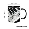 Mugs Music Themed Coffee Creative Guitars Piano Design Cup 350 ml Keramisk mugg för Lover Breakfast Kitchen Supplies