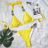 Diseñador para mujer Bikini Mujeres Verano Sexy Traje de baño Señoras Sin respaldo Carta dividida Multicolores Trajes de baño de playa Traje de baño de viento