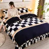 Flanel Dört Parçalı Set Kış Peluş Kalınlaştırılmış Süt Velvet Yatak Sayfası Yorgan Kapağı Yatak Etek Üç Parça Set Yatak 240111