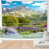 Landscape Tapestry Retro European Holiday Decoration Natural Landskap Sea Mountain Beach Dormitory Home Decor Ins For Balcony 240111