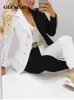 cmyayaエレガントペイズリーバタフライ格子縞の女性セットブレザーパンツスーツオフィスレディファッション2 2ピースフィットネス衣装240112