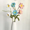 Dekoracyjny styl kwiatów Wykończony ręcznie robiony dzianiny żonkil kwiat DIY Prezent Bukiet Wedding Wedding Artificial Party Dekoracja