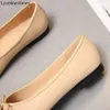 Scarpe eleganti Ballerine Scarpe classiche Donna Basic 2024 Pelle di tweed Panno Due colori Giunzione Fiocco Rotondo Ballerina Moda Appartamenti Scarpe da donna