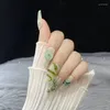 Kunstnagels Misskitty Handgemaakte Press-on Real S Pure Wear Handgeschilderde Nationale Stijl Bamboe Groene Slang Oude Jade Xiaoqing