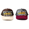 Ball Caps KAPITAL Japanese Style Two-color Men's And Women's Cotton Cap Graffiti Print Sweet Face Panel Adjustable Baseball Hat