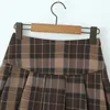 Gonne moda coreana Mini per donna Streetwear 2024 autunno scozzese pieghettato abiti vintage Y2k marrone
