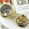 Golden Ceramic Pineapple Storage Jar Nordic Aromatherapy Candle Storage Container Desktop Decor Candy Sugar Organizer Crafts 240111